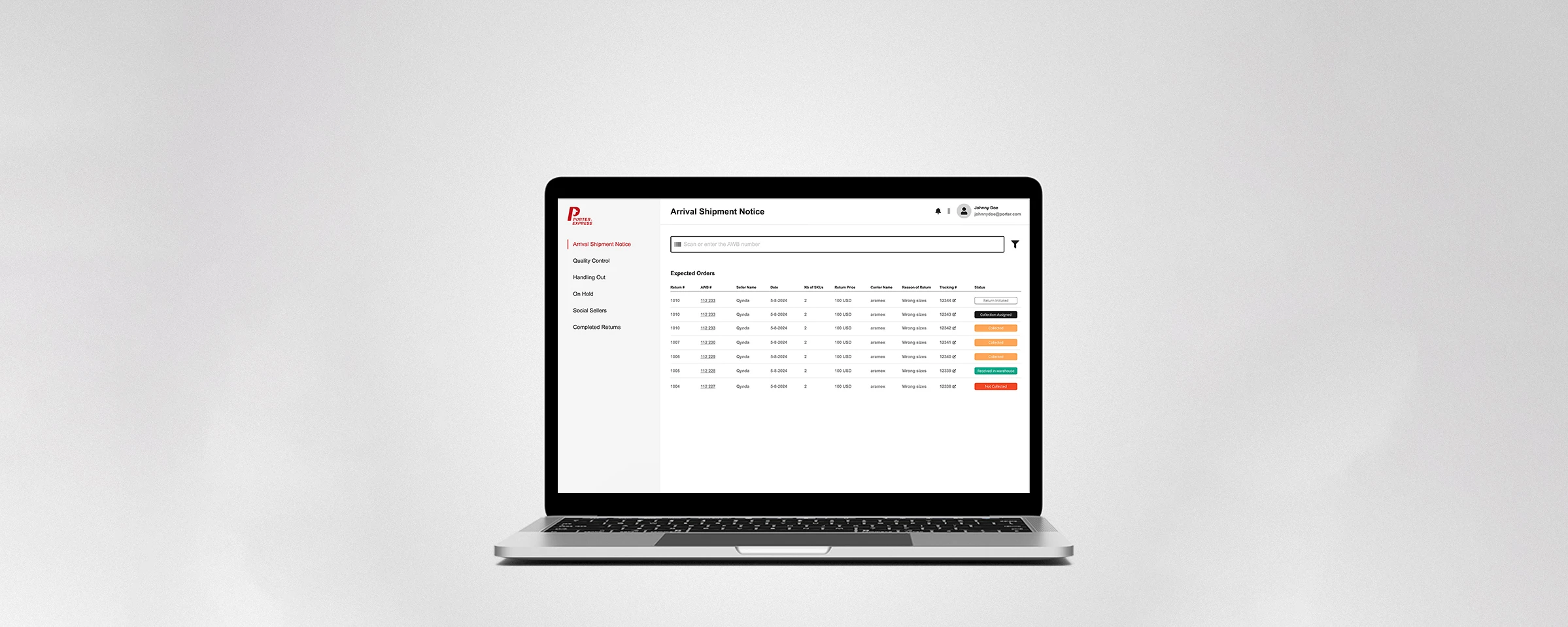 SHIPMENT RETURN MODULE banner