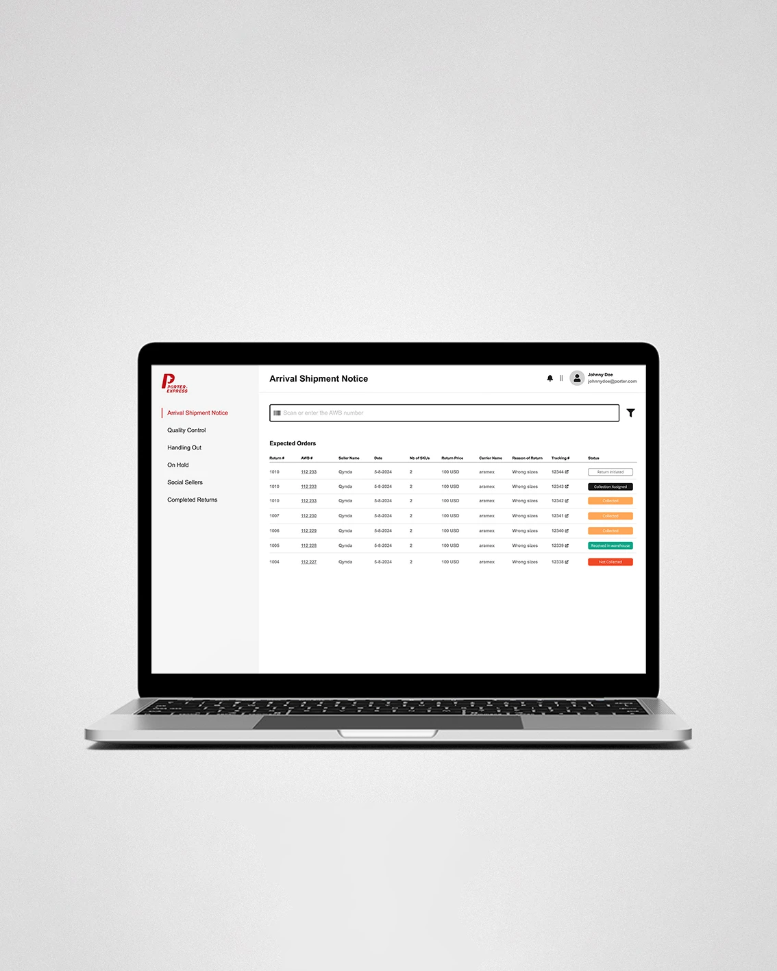 SHIPMENT RETURN MODULE mobile banner
